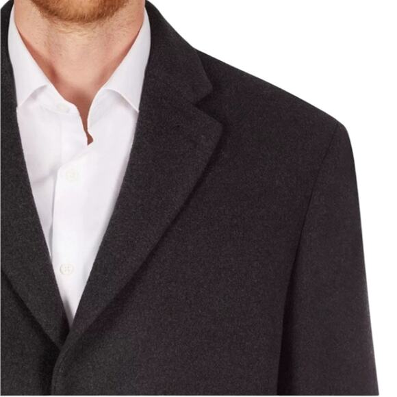 $395 NWT Calvin Klein Men's Wool Blend Coat Size 44L Gray Winter Overcoat - Picture 5 of 14